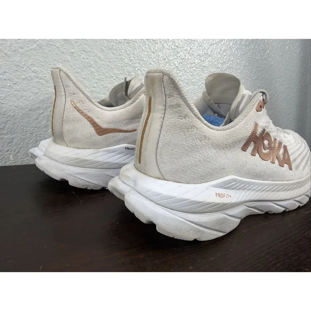 Hoka One One Womens Mach 5 1127894 WCPP White Running Shoes Sneakers Size 9 B